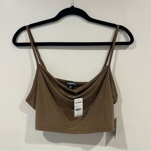 Express Crop tank top nude tan brown size M NWT
